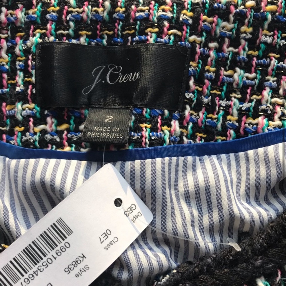 NWT.JCrew Lady jacket in multicolor metallic tweed - Picture 5 of 6